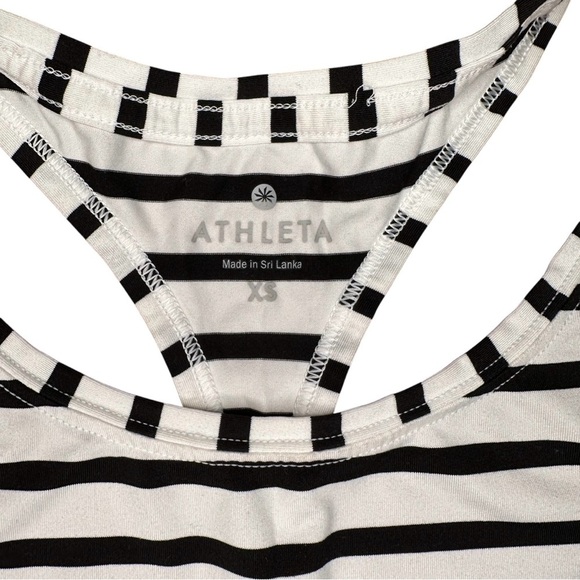 Athleta Black & White Striped High Neck Racerback Tank Top – Size XS - Picture 5 of 8